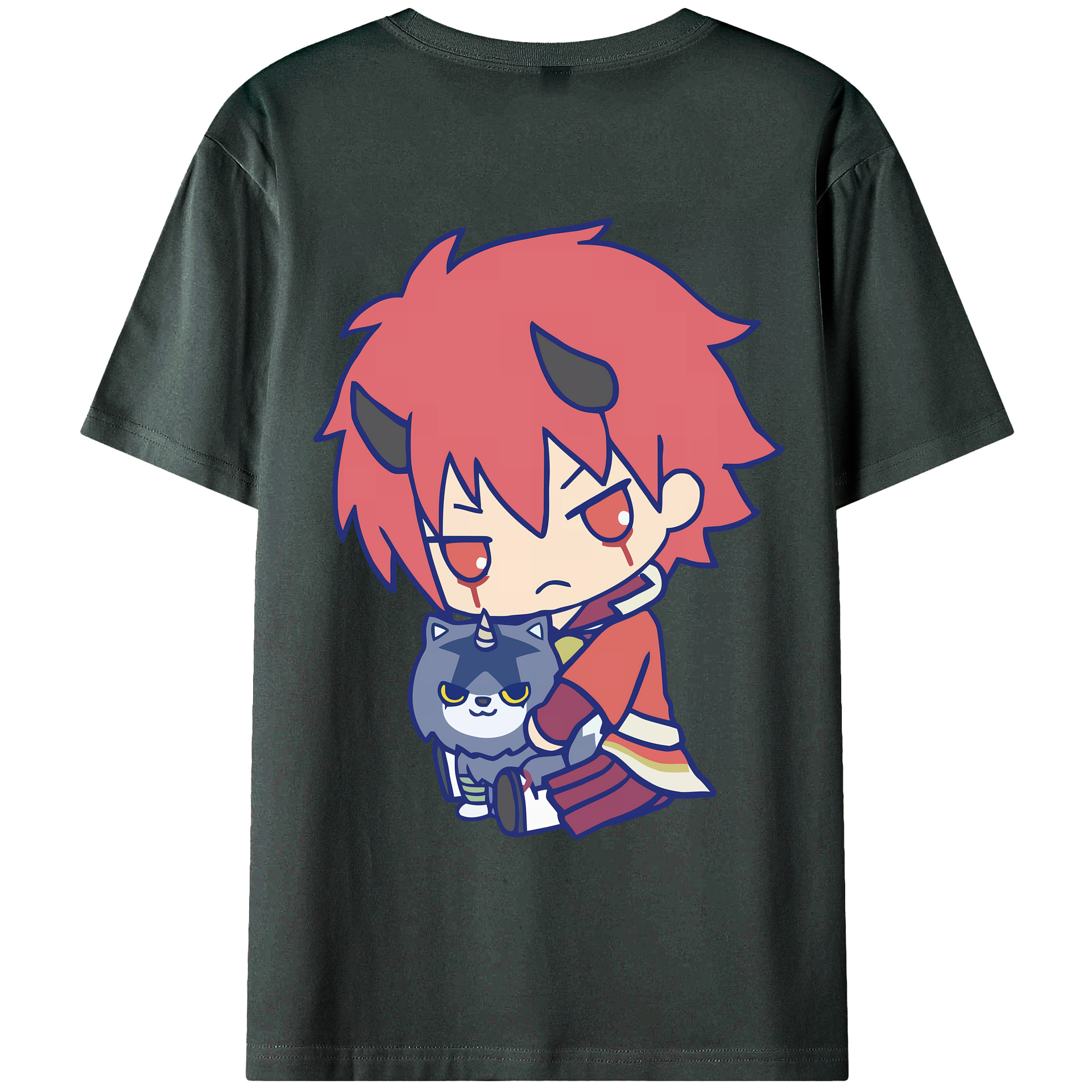 （画像用） 転スラ Regarding Reincarnated to Slime 綿100％ メンズ半袖Tシャツ（バックプリント） 通気性